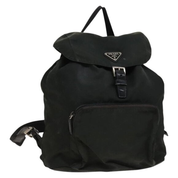 PRADA Backpack Nylon Green Silver Auth 139257 - Picture 1 of 16